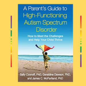 parent guide to high functioning ASD cover showing child running on beach with kite