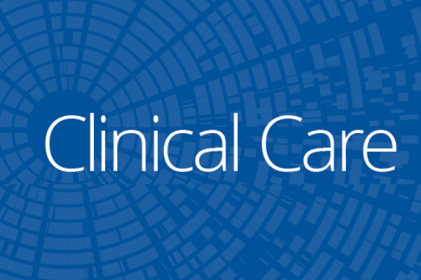 Clinical Care text on blue