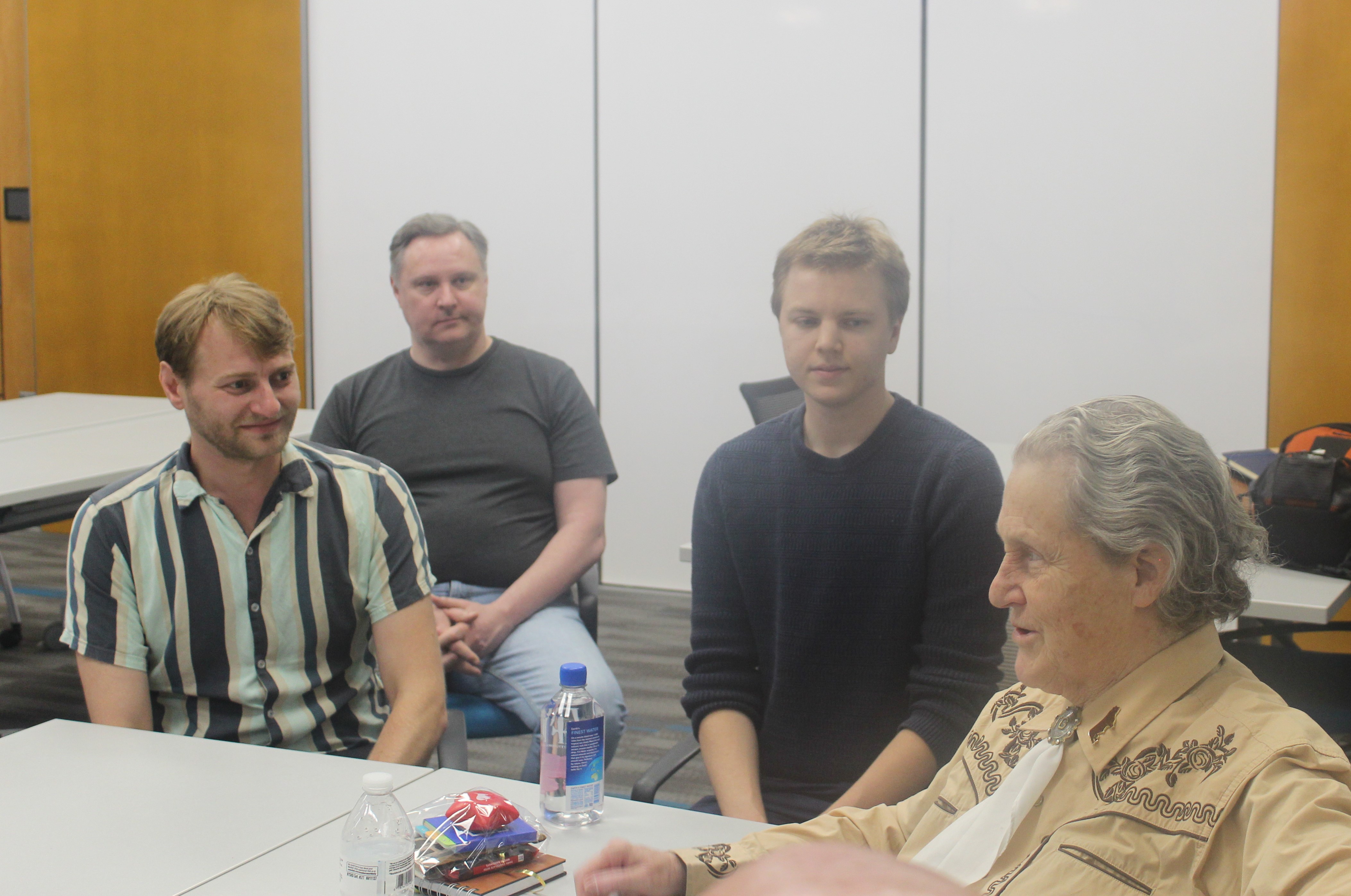 Jordan Grapel and Sam Brandsen with Temple Grandin