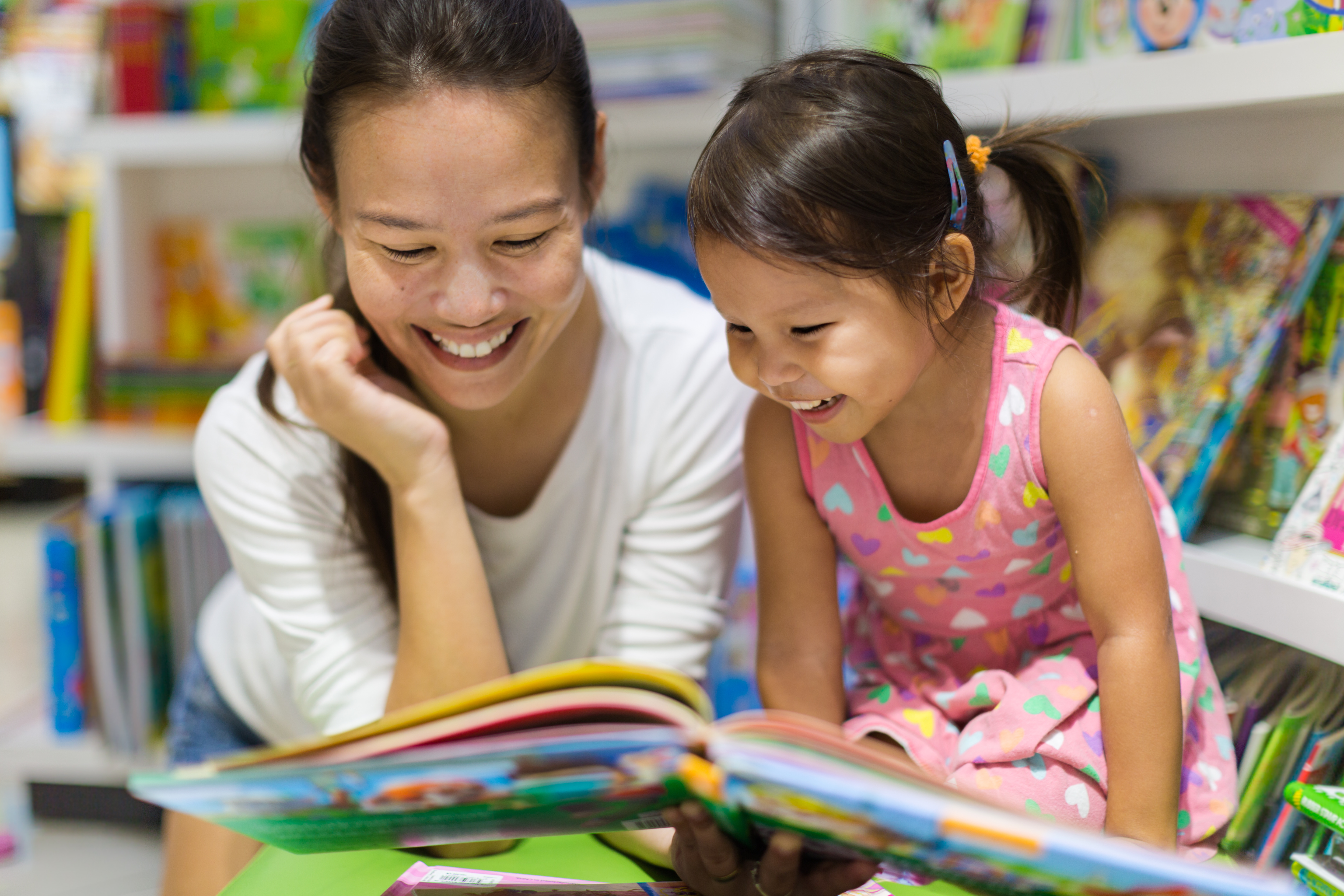 Adult reading with child