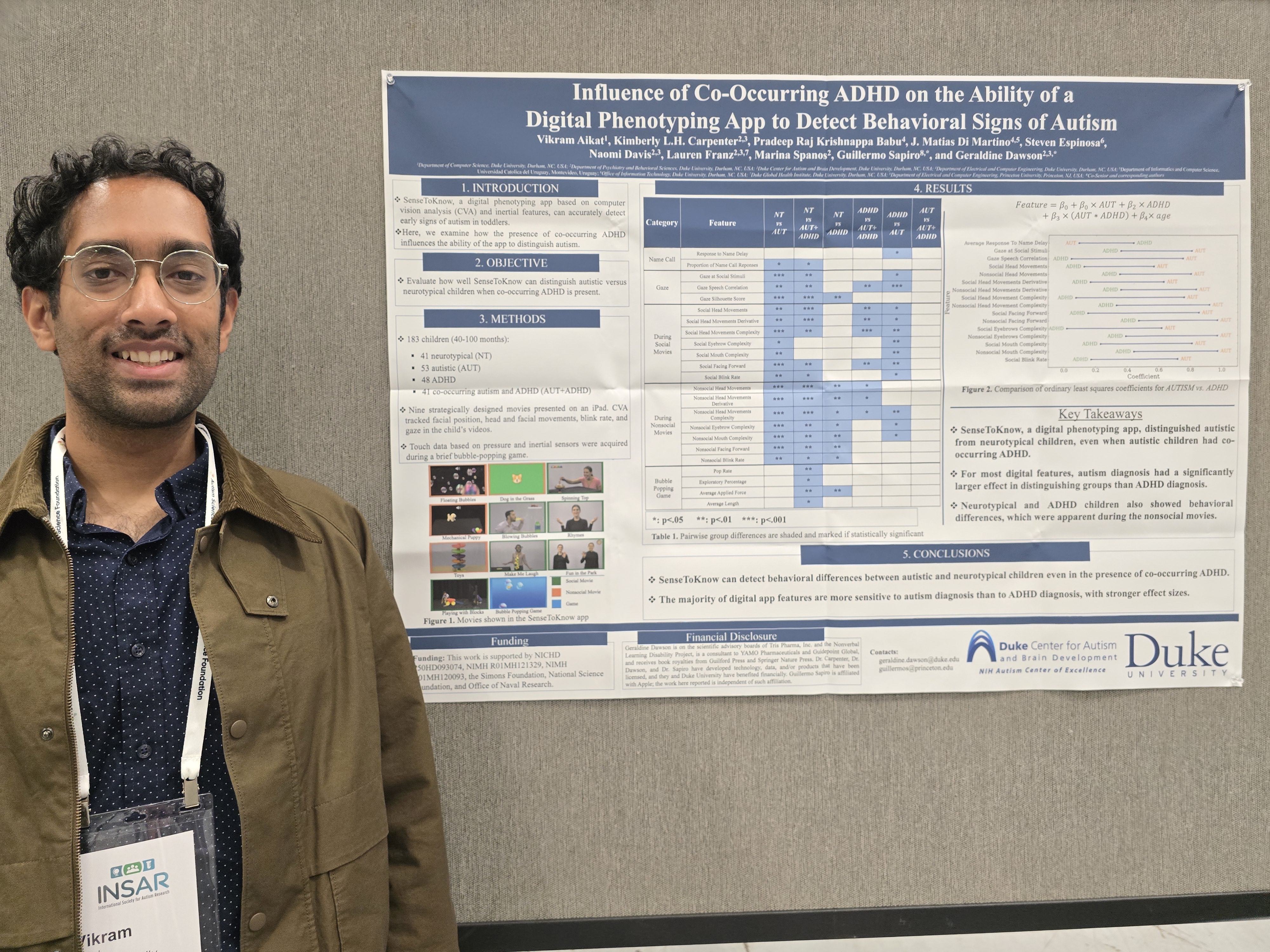 Vikram Aikat, PhD candidate with a research poster