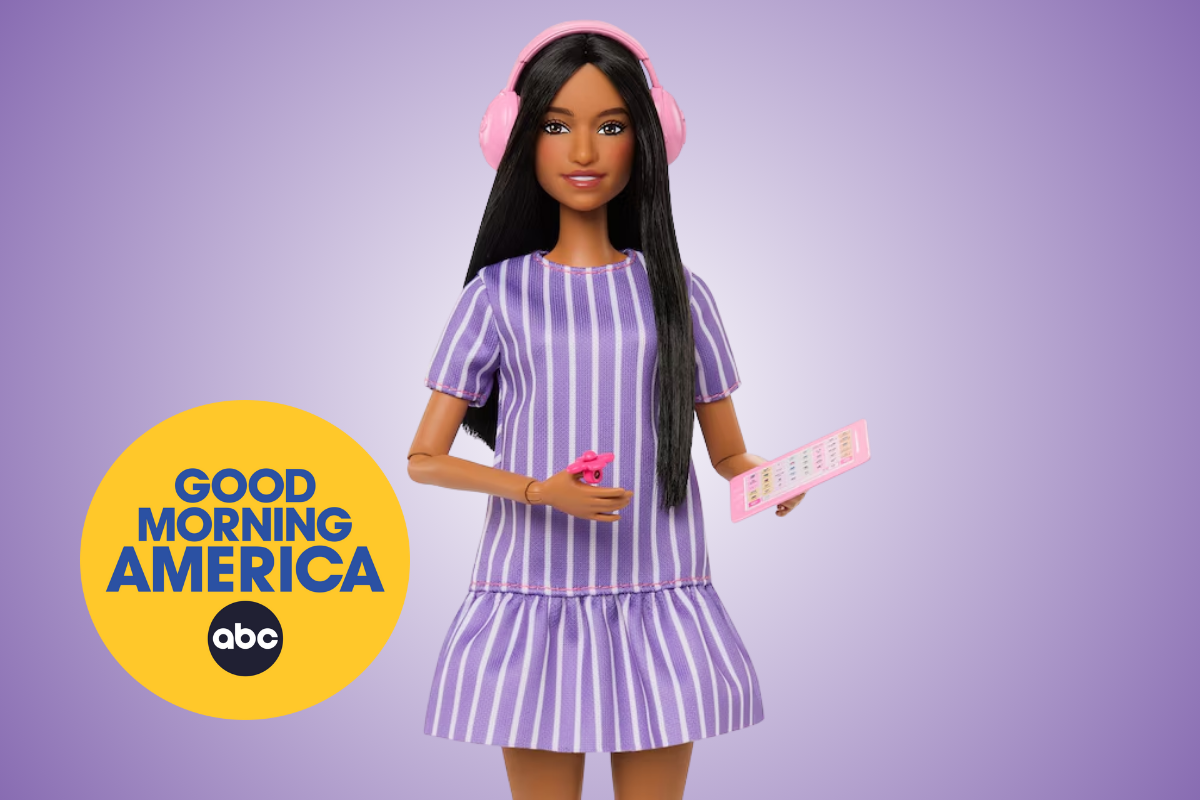 Good Morning America logo with photo of "autistic" barbie doll