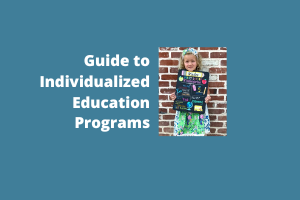 Guide to IEPs cover page with title and showing young girl