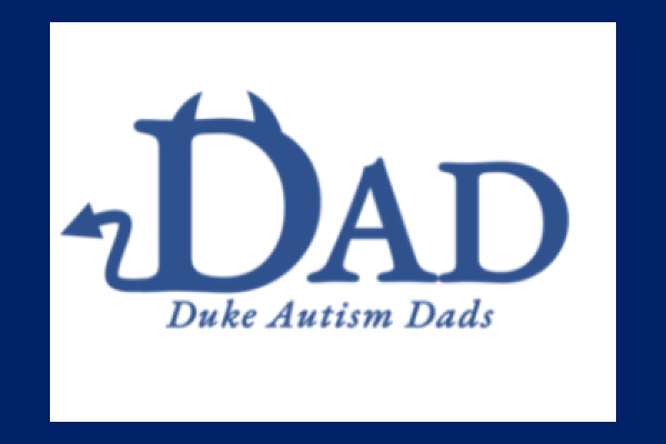 Capital DAD in blue with Duke Blue Devil horns and tail