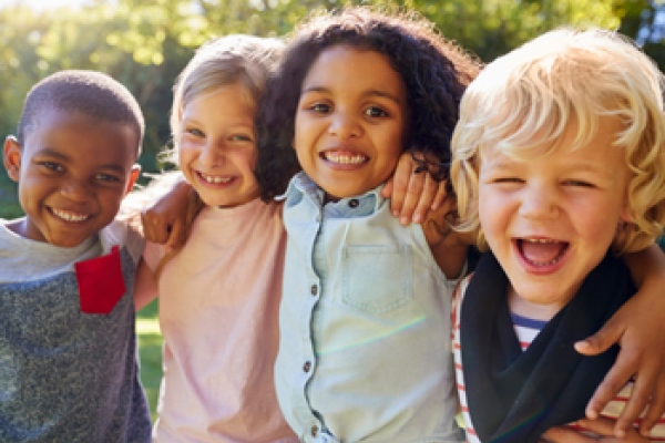 four children outside