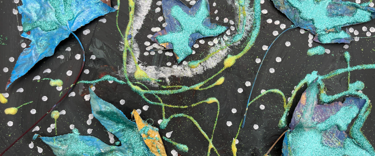 painting of shimmering leaves