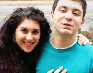 sister with her arm around her brother who has autism