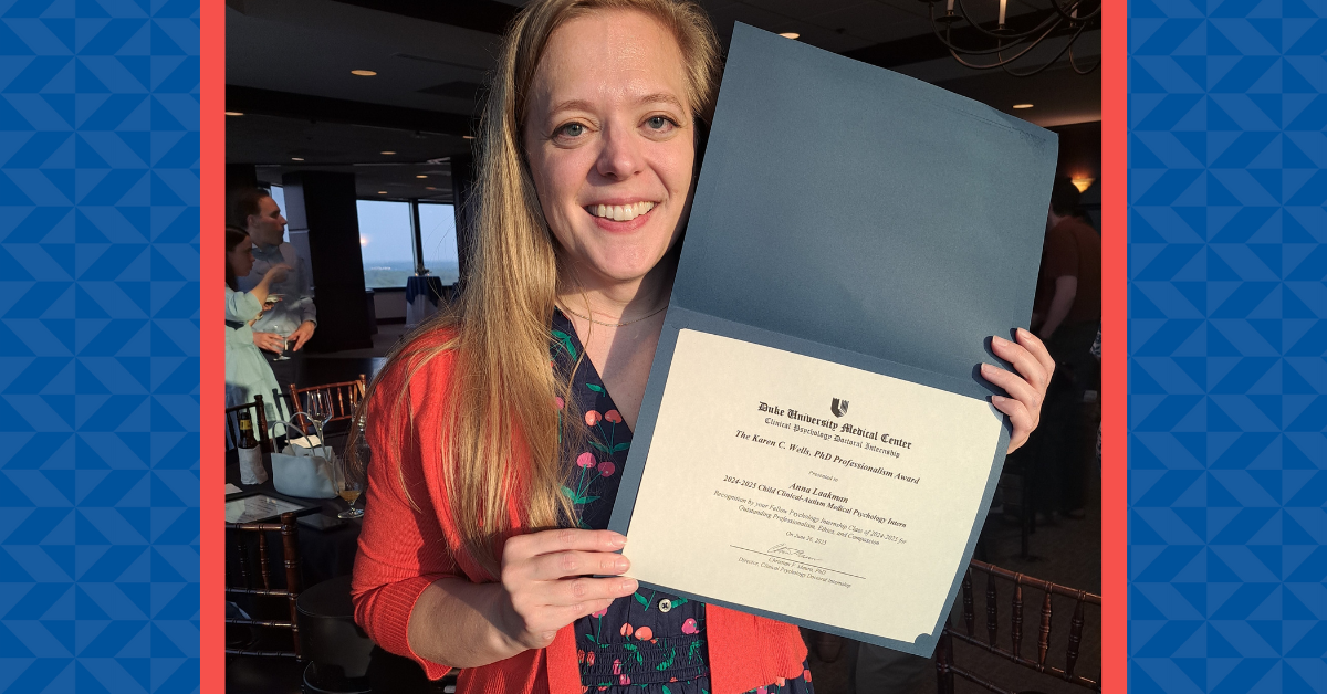 Duke Clinical Psychology Intern Selected for Professionalism Award ...