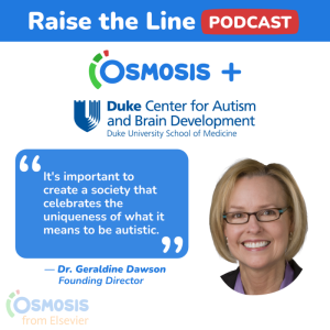Logofor the Osmosis podcast from Elsevier, with headshot of Geraldine Dawson